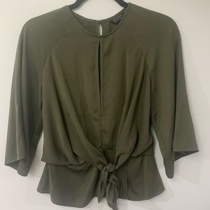TopShop flared arm open back blouse